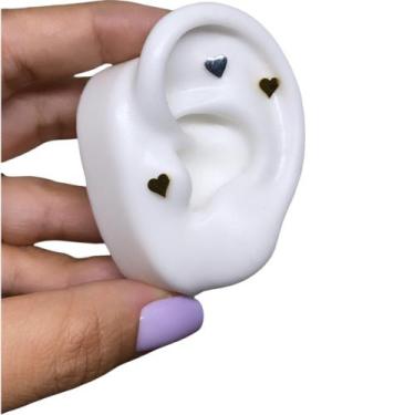 Imagem de Piercing Coração Titânio Cartilagem Orelha - Rarasteel Piercing, Doura