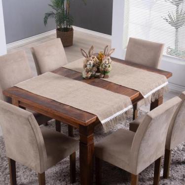 Imagem de Kit Caminho de Mesa 2 Peças Trilho Passadeira Mesa Posta 130x46cm - Va