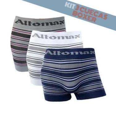 Imagem de Kit 3 Cuecas Boxer Altomax Masculina Box Alta Qualidade, M