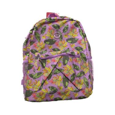 Imagem de Mochila Bolsa Costas Escolar Passeio - Feminina - Clio, ROXO - BANANAS