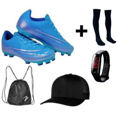 Imagem de Chuteira Campo Adulto Juvenil 200 Nova Travas Gramado Futebol Uzze +  