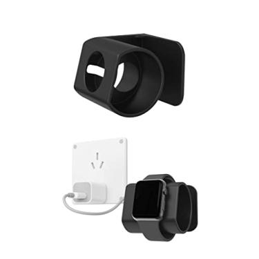 Imagem de NOTMBESTM Suporte de parede para Apple Watch, carregador adequado para Apple Watch, suporte de parede para Apple Watch, série Ultra, 8, SE2, 7, 6, SE, 5, 4, 3, 2, 1e mais autoadesivo sem danos (preto)