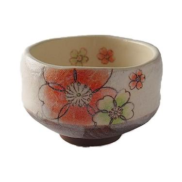 Imagem de Chawan Matcha tigela de chá verde japonesa Mino ware Clematis roxo Feito no Japão