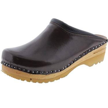 Imagem de Troentorp Tamancos Rembrandt Bastad Slip On Fechado Antiderrapante Feminino Couro Madeira Enfermagem Chef Trabalho Tamanco Sueco, Branco, 41 M EU