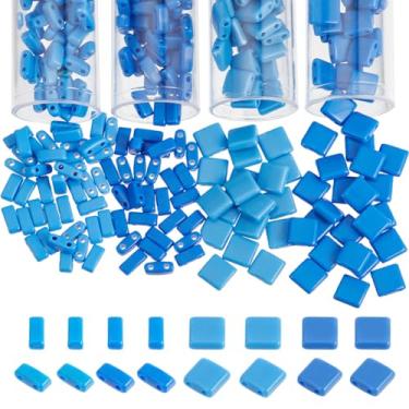 Imagem de NBEADS 440 peças, 4 estilos, contas de acrílico tila, 5,2 x 5,2 mm/2,3 x 5,2 mm, contas de acrílico com 2 furos, contas espaçadoras de acrílico opacas para design de joias, colar, pulseira, brinco,