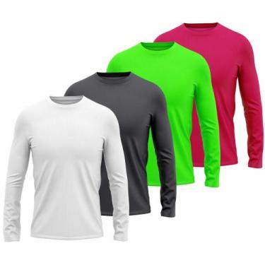 Imagem de Camisa Manga Longa Masc Proteção Uv 50 Térmica Dry Fit 4pçs - Everest 