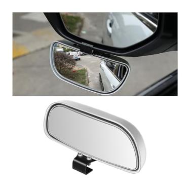 Imagem de Mandark Espelho de ponto cego de carro, espelho retrovisor retangular HD de vidro convexo para veículo, espelho retrovisor lateral externo de ângulo amplo ajustável, universal para SUV, Sedan,