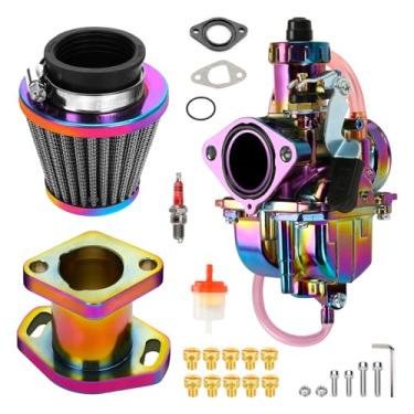 Imagem de FVRITO Kit de carburador VM22 para Predator 212cc Coleman CT200U BT200X CT200U-EX Mini Bike KT196 Go Kart 196cc GX160 GX200 Motor clone com coletor de admissão de filtro de ar peças de desempenho