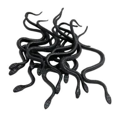Imagem de Cobra de Brinquedo Borracha Preta - 12 Unidades - Extra Festas