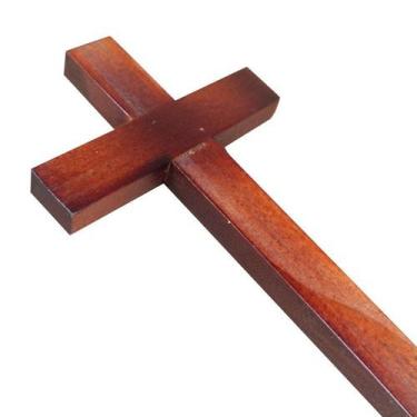 Imagem de Crucifixo Cruz de Porta e Parede Madeira Sem Imagem 40cm - Divinário, 