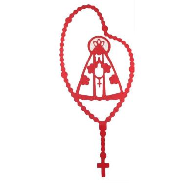 Imagem de Adesivo Nossa Senhora Aparecida Terço Vermelho Carro Moto