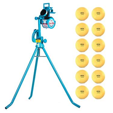Imagem de Jugs A máquina Lite-Flite com 1 dúzia de bolas de beisebol Lite-Flite — oferece arremessos da Big League por um preço da liga menor. Se você gosta de bater, este pacote de máquina é para você.