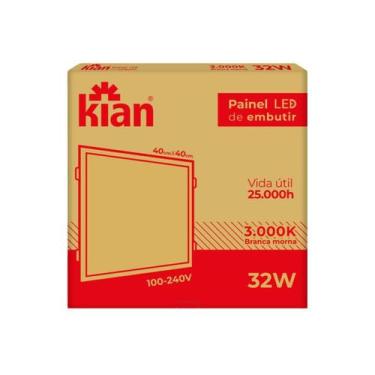 Imagem de Kit 3 Painéis Embutir 32w Quadrada 40x40 Branca Morna Bivolt - Kian