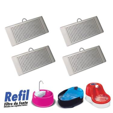 Imagem de Kit 4 Filtros Refil Fonte Bebedouro Gatos Furacão Pet Fonte Joy