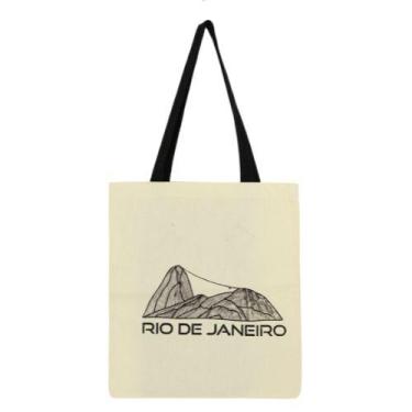 Imagem de Bolsa Ecobag 100% algodão Estampa PÃO DE AÇÚCAR (Alça preta) - CARIOCA