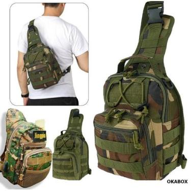 Imagem de Bolsa De Peito e Ombro Transversal Tática Militar Resistente - OKABOX