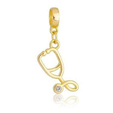 Imagem de Berloques Veterinária Medicina Banhado a Ouro 18k - Work Semijoias, Es