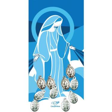 Imagem de Kit medalhas Nossa Senhora das Graças prata - 10 unidades - Canção Nov