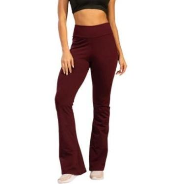 Imagem de Calça Legging Flare Peluciada Serra e Mar Boca de Sino Bailarina Cintura Cós Alto Moda Fitness-Feminino