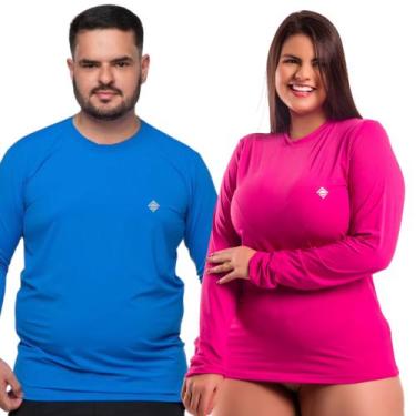 Imagem de Blusa Uv Plus Size Feminina Camisa Extra G Proteção solar G1 G2 G3 - V