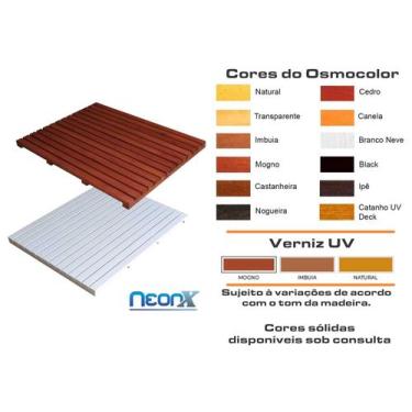 Imagem de Deck De Madeira Piscina Box Banheiro Capacho 117x71 cm Pintado NeonX, 