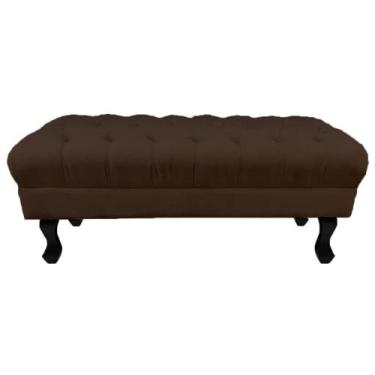 Imagem de Puff Calçadeira Retrô 1,00 Metro Luis Xv Capitonê Suede Marrom - DS Es