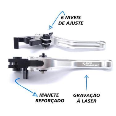 Imagem de Manete Esportivo Reforçado Gravado A Laser BMW Enduro Megamoto K1200r 