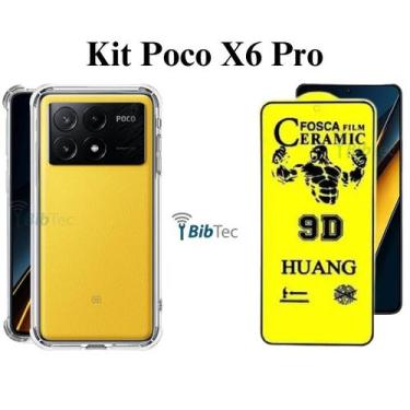 Imagem de Kit Capa Transparente + Película de Cerâmica Fosca para Xiaomi Poco X6