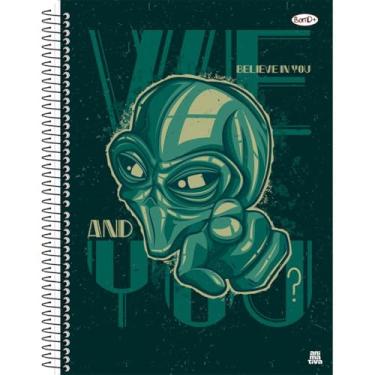 Imagem de Caderno Universitário Animativa, 12 matérias, Capa dura, 192 folhas, Bom D+ Masculino, Pacote com 4