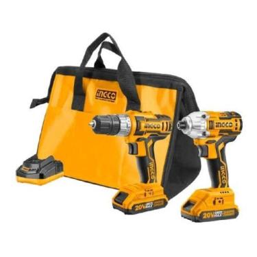 Imagem de Kit Furadeira 3/8 E Parafusadeira 1/4 Brushless 20V + Bolsa - Ingco