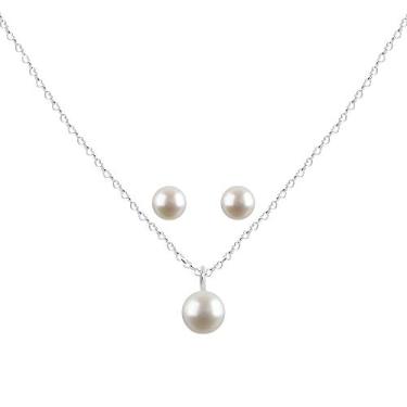 Imagem de KATIE LOXTON Conjunto de 2 pares de colar e brinco de sentimento especial para o dia, mãe da noiva, 18 inch, Metal