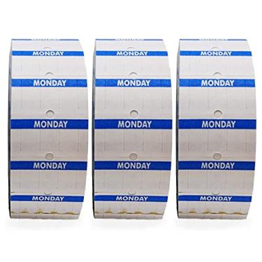 Imagem de Perco 1 linha de etiquetas do dia da semana - 3 rolos, etiquetas de datação em branco para armas Perco 1 linha de preço e data (segunda-feira - 1 etiqueta de linha)