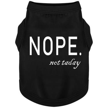 Imagem de Descubra a roupa canina de algodão aconchegante: colete de camisa de cachorro macio, leve e respirável com gráficos atraentes (NOPE não hoje), mantendo seu amigo peludo aquecido e confortável! Preto