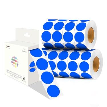 Imagem de PARLAIM Adesivos redondos de 2,5 cm com código de cores, 10.0000 por/10 rolos de pontos, caixa distribuidora de etiquetas, círculo azul para escritório, casa (azul)