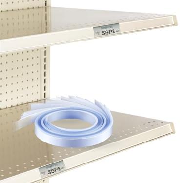 Imagem de Frienda 100 tiras de inserção de vinil pré-cortadas para prateleiras de gôndola 122 cm x 3,18 cm tiras decorativas para prateleira de varejo, supermercados, decoração de canal C (transparente)