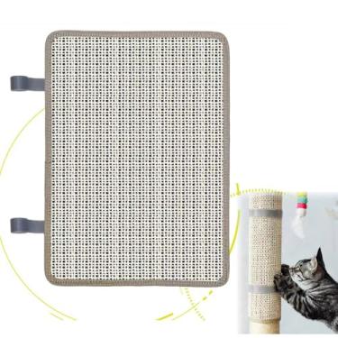 Imagem de Lixa de unha para gatos, almofada de sisal para arranhar gatos enrolada em torno de um arranhador de gato ou torre de gato, lixa de unha de gato com grão de óxido de alumínio 80, para ajudar a