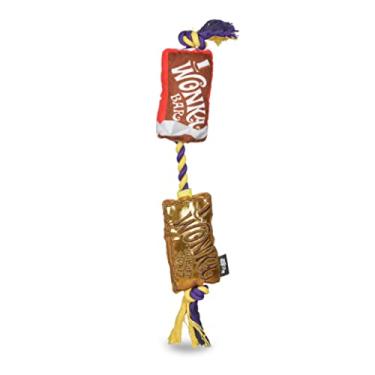 Imagem de Willy Wonka Para animais de estimação Wonka Bar e Golden Ticket Brinquedo de corda de pelúcia | Brinquedos de corda para cães, brinquedos de pelúcia para animais de estimação | Pelúcia de luxo com