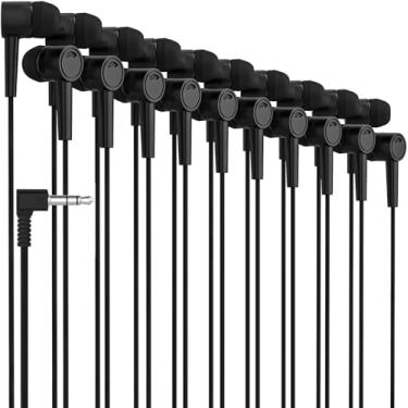 Imagem de Maeline Pacote com 30 fones de ouvido intra-auriculares com isolamento de ruído para sala de aula, biblioteca, viagem de avião, fones de ouvido infantis com fio de 3,5 mm para telefones, computadores