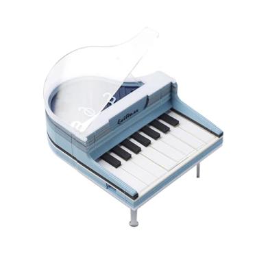 Imagem de Piano Calendário de mesa 2025, Calendário 3D 2025, Bloco de notas de arte DIY Carving Notepad, para presente de decoração de escritório em casa (Blue)