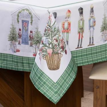 Imagem de Toalha de Mesa Retangular Natalina 3,00 x 1,50 Para 8 Lugares (Ceia de Natal, Elegância e Praticidade) (Qbra nozs de ntl)