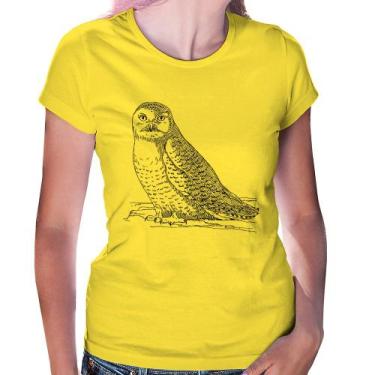 Imagem de Baby Look Coruja Traços - Foca na Moda, Amarelo, G