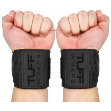 Imagem de TuffWraps Tiras de pulso de 40,64 cm para academia – sem alças de polegar – Powerlifting, levantamento de peso e suporte de supino – Alças de pulso duráveis acessório de academia para suporte
