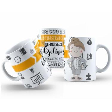 Imagem de Caneca de Cerâmica Branca 325ml com Estampa de Profissões - Mecolour, 