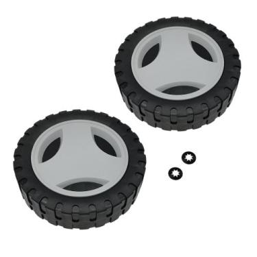 Imagem de Kit 2un Roda Maior 170mm com Calota e Anel para Cortador de Grama Tram