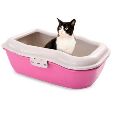 Imagem de Caixa Areia Gato Banheiro P/ Gatos Bandeja  Furba C/ Grade - Durapets,
