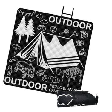 Imagem de Ｂｅｓｇａ Manta de Filme de alumínio Plano de praia portátil grande tapete de acampamento dobrável conveniente para caminhada no pátio de viagem, Black B