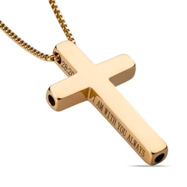 Imagem de FUNPAR Colar de respiração cruzada, versículo bíblico inspirador, antiansiedade, mindfulness, ferramenta de respiração de aço inoxidável premium, itens de alívio da ansiedade, presente, Sem Pedra