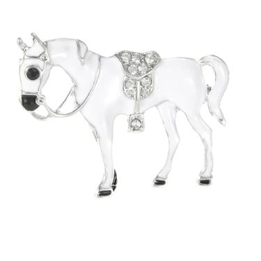 Imagem de Dreuyet Broche de cavalo Kentucky Derby terno de corrida de cavalos broche de lapela para mulheres homens strass ouro antigo cavalo animal broche esmalte Kentucky roupas roupas acessórios joias,