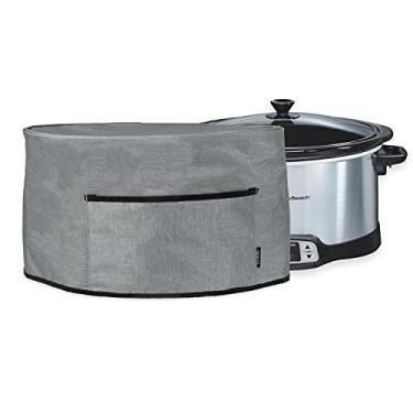 Imagem de Crutello Crock Pot Cover Compatible with Hamilton Beach 6, 7 or 8 Quart Slow Cooker - Small Appliance Dust Cover Measuring 18.57" x 8.5" x 11.75"