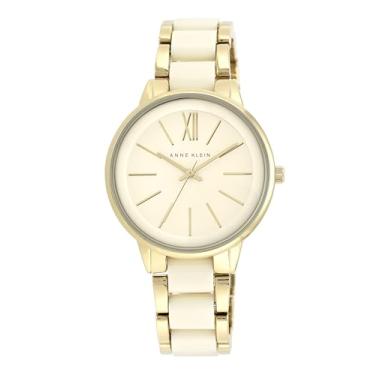Imagem de Relógio feminino Anne Klein AK/1412IVGB, dourado e marfim